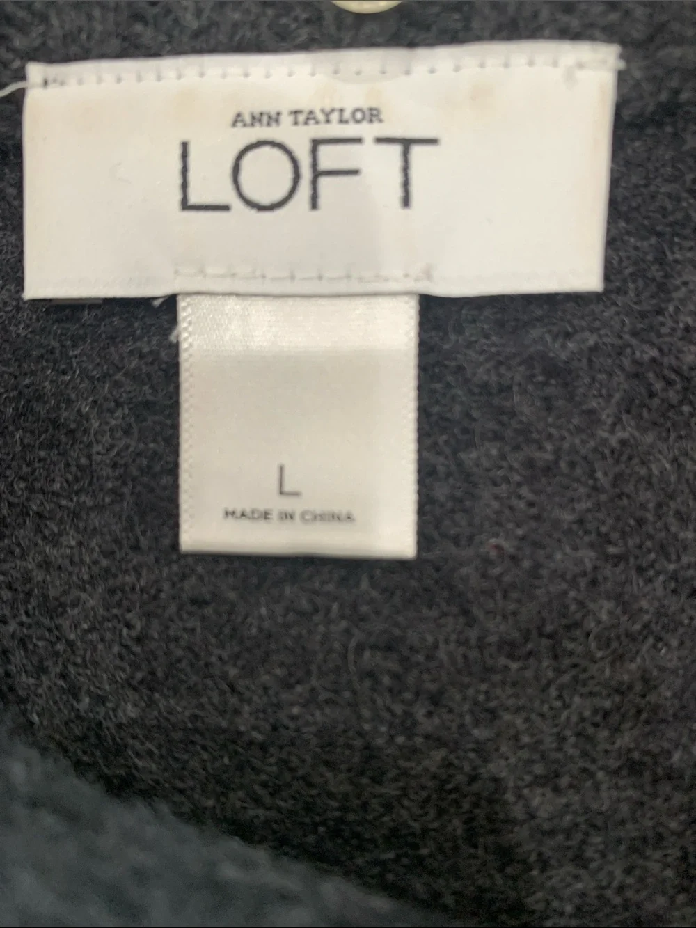 Ann Taylor Loft Sweater 109% Merino Wool Size Large  Military style - Picture 3 of 5